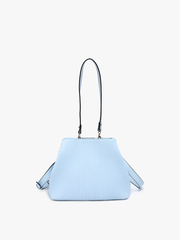 EH2460 Dove Pleated Satchel w/ Large Handle: Glacial Blue