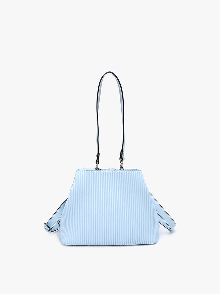 EH2460 Dove Pleated Satchel w/ Large Handle: Glacial Blue