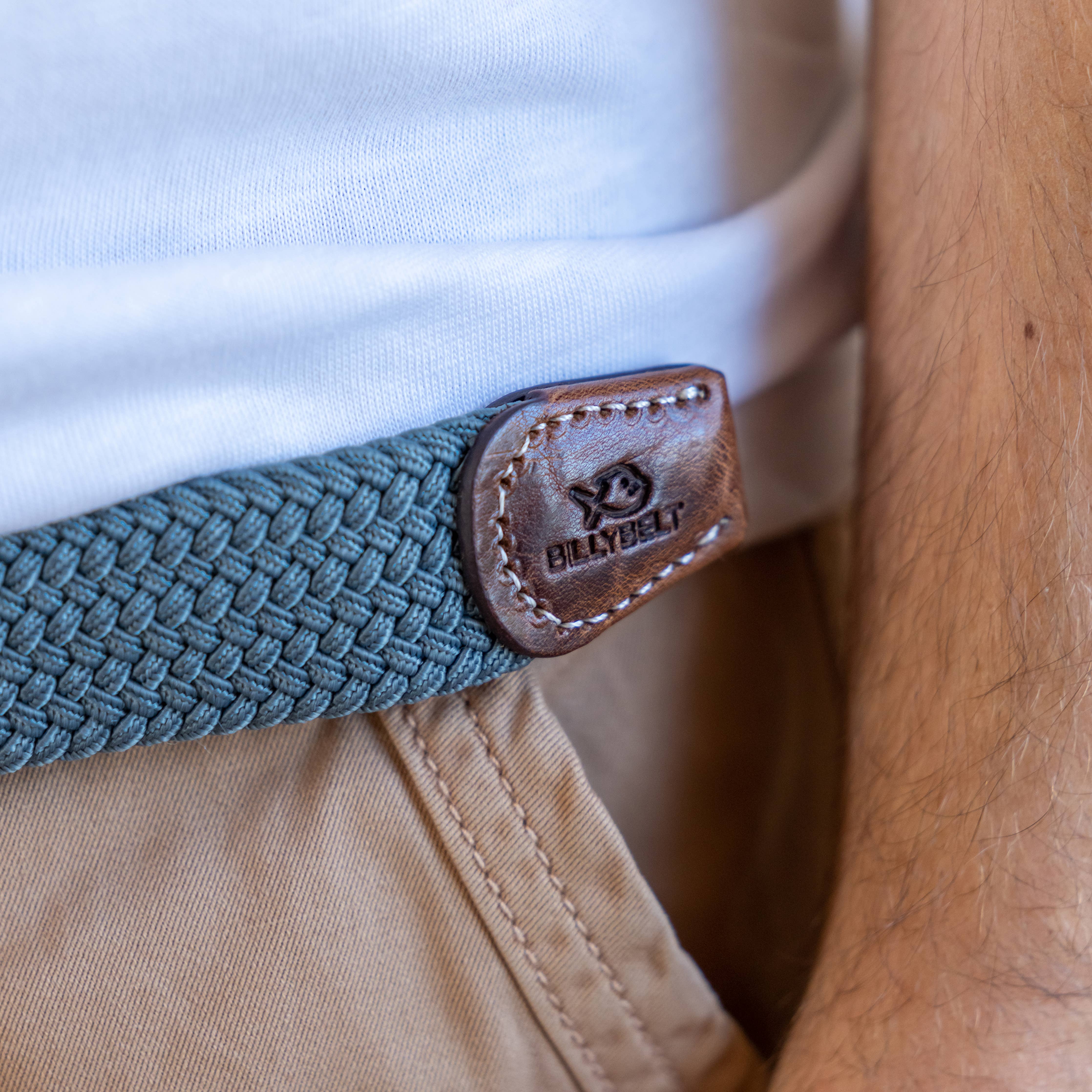Stone Blue Elastic Woven Belt: Size 1