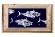 School of Tuna | White on Navy Print