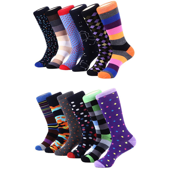 Spring Zest Dress Socks 12 Pack: Spring Zest / Sock size: 9-11 / 80% cotton; 10% spandex; 10% polyester