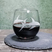 Great White Shark Stemless Wine Glass