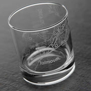 Falmouth MA Map Rocks Whiskey Glass