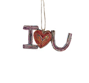 I Love You Ornament - Recycled Paper