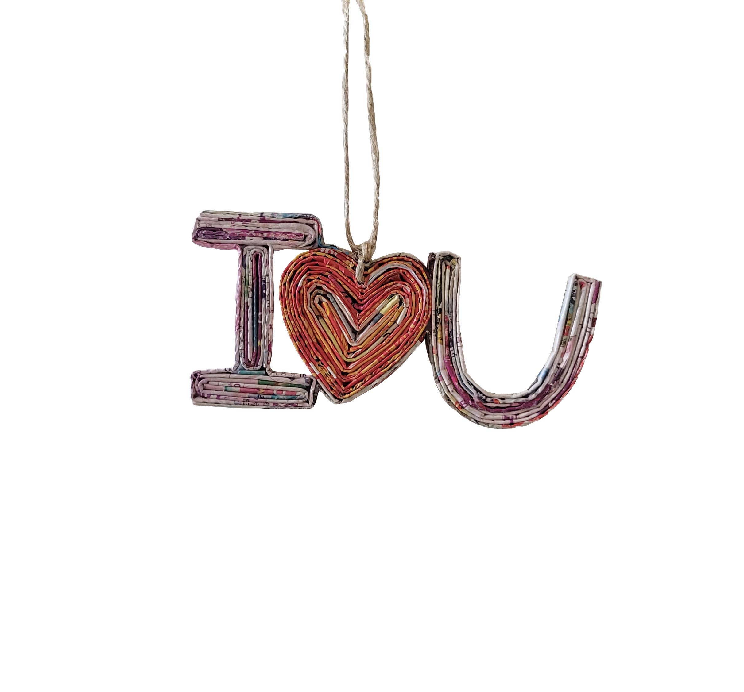 I Love You Ornament - Recycled Paper