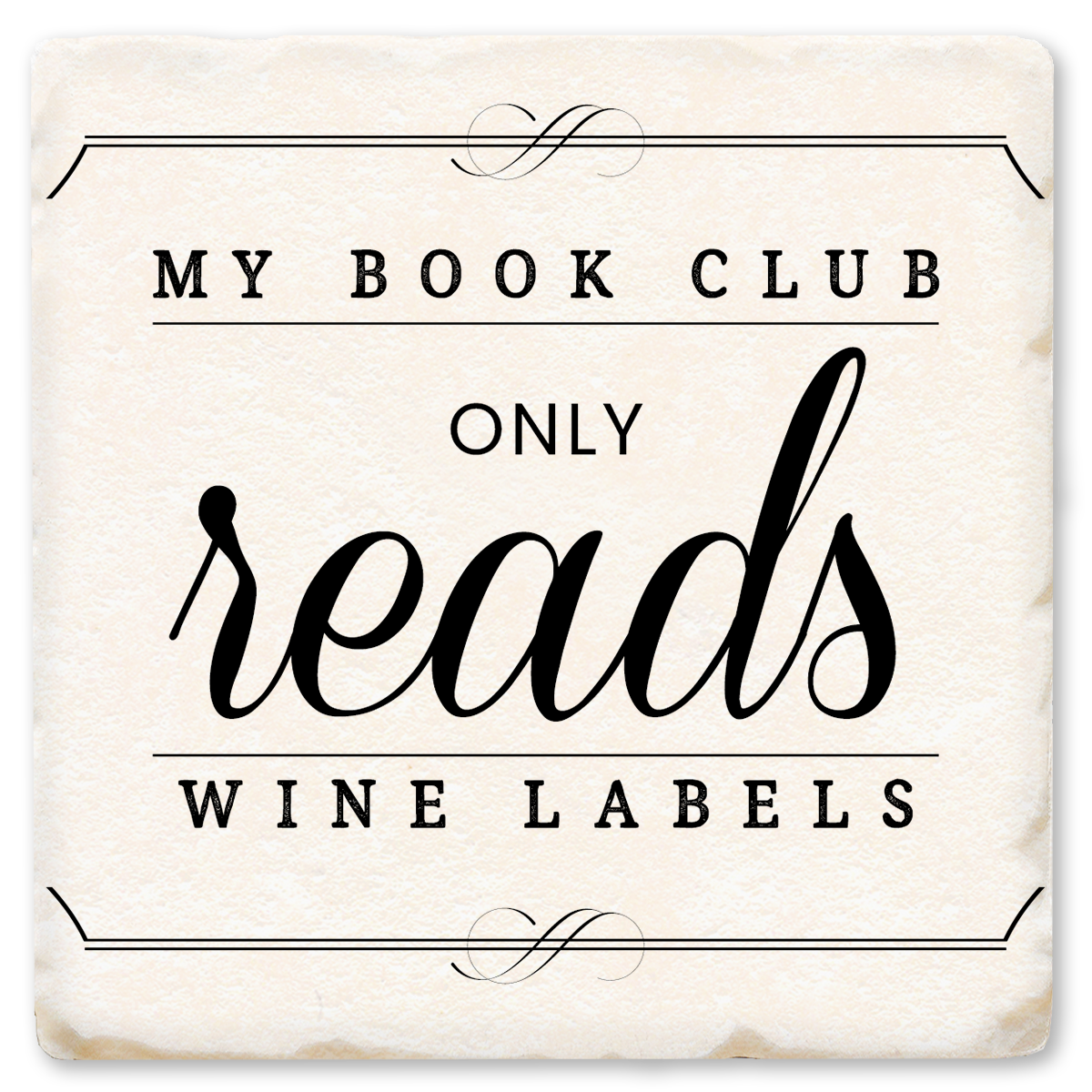 Economy Coaster - My Book Club Only Reads Wine Labels