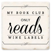 Economy Coaster - My Book Club Only Reads Wine Labels