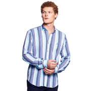 Arctic Ice FROG Striped Button Down Shirt: MULTI / 2XL