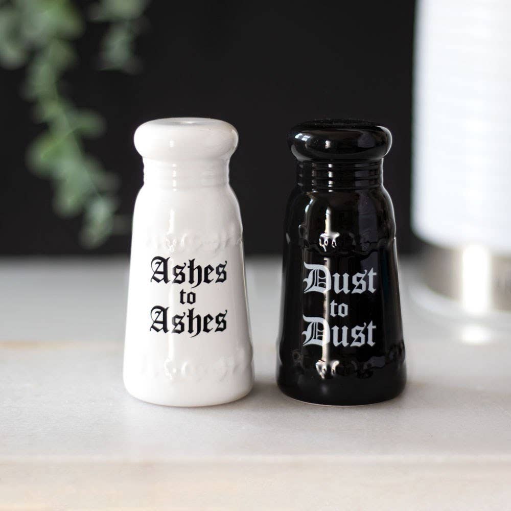 Gothic Ashes to Ashes Halloween Salt and Pepper Set