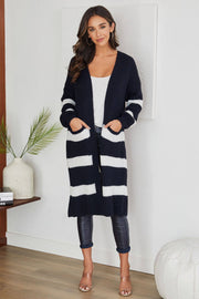 3662-STRIPES-NAVY: MEDIUM/LARGE