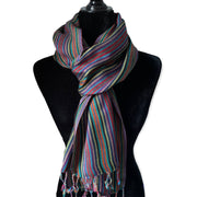 Thin Striped Handwoven Scarf - Black & More
