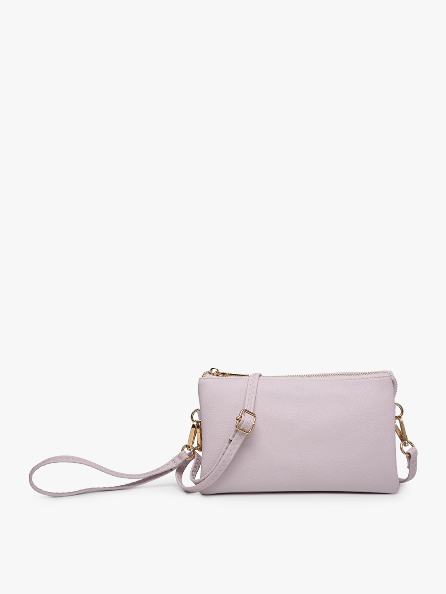 M013 Riley Monogrammable 3 Compartment Crossbody/Wristlet: Cool Pink