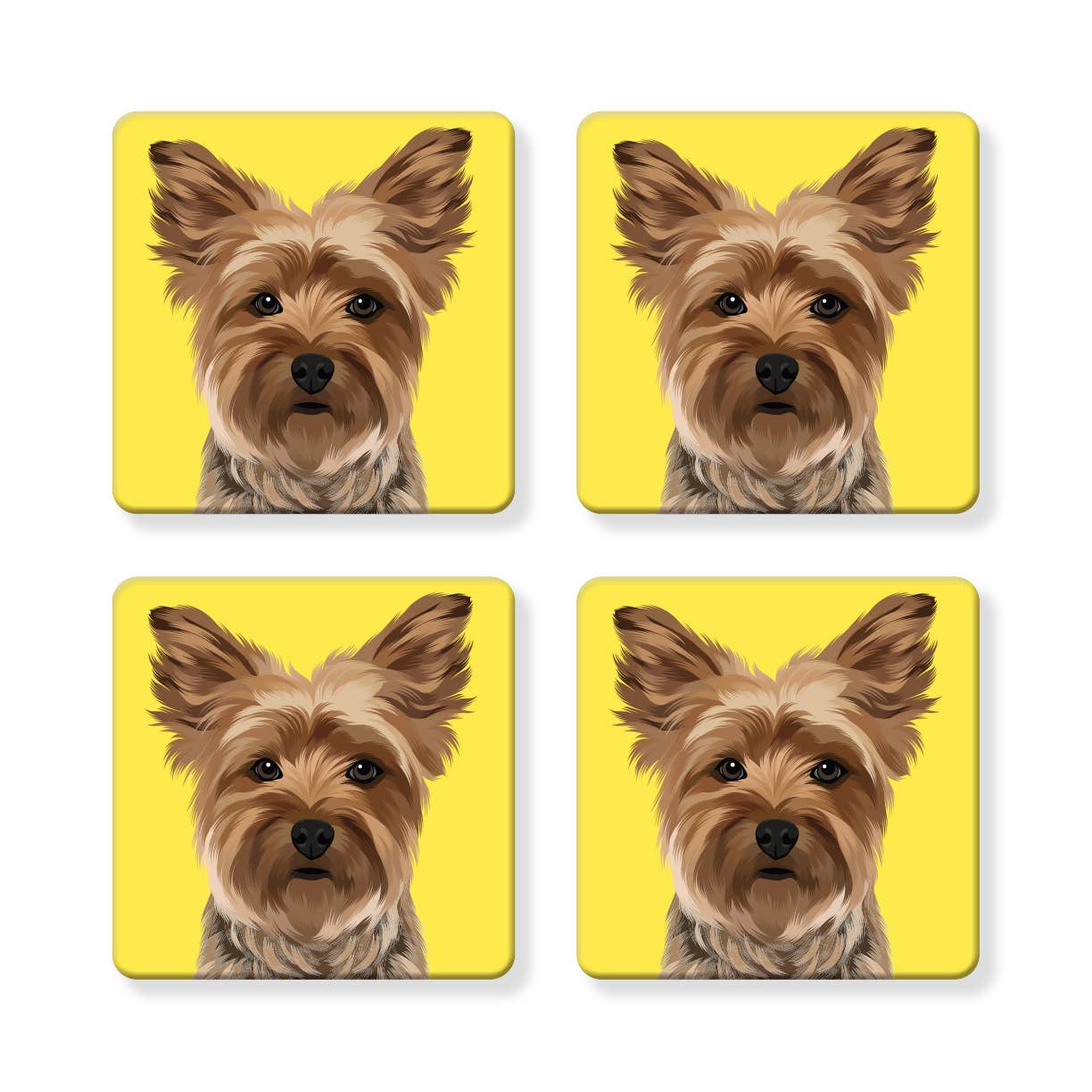 Set of 4 MDF Coasters - Yorkie Yorkshire Terrier