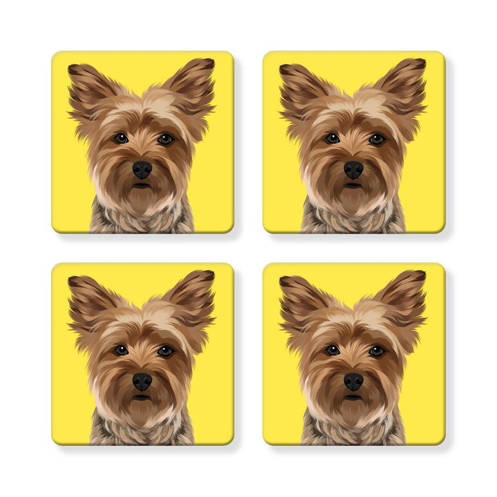 Set of 4 MDF Coasters - Yorkie Yorkshire Terrier