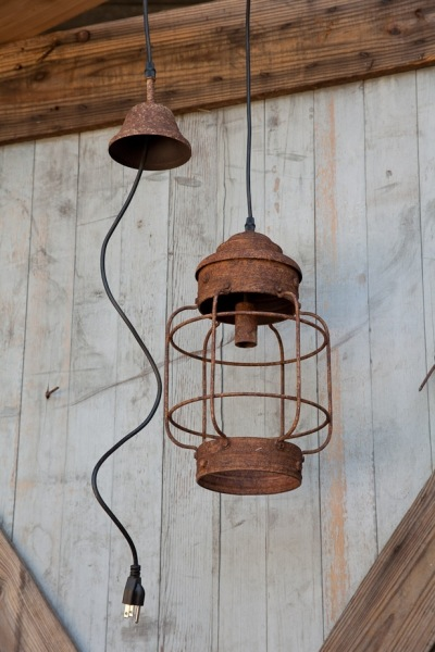 SALVAGED LANTERN HANGING LIGHT FIXTURE