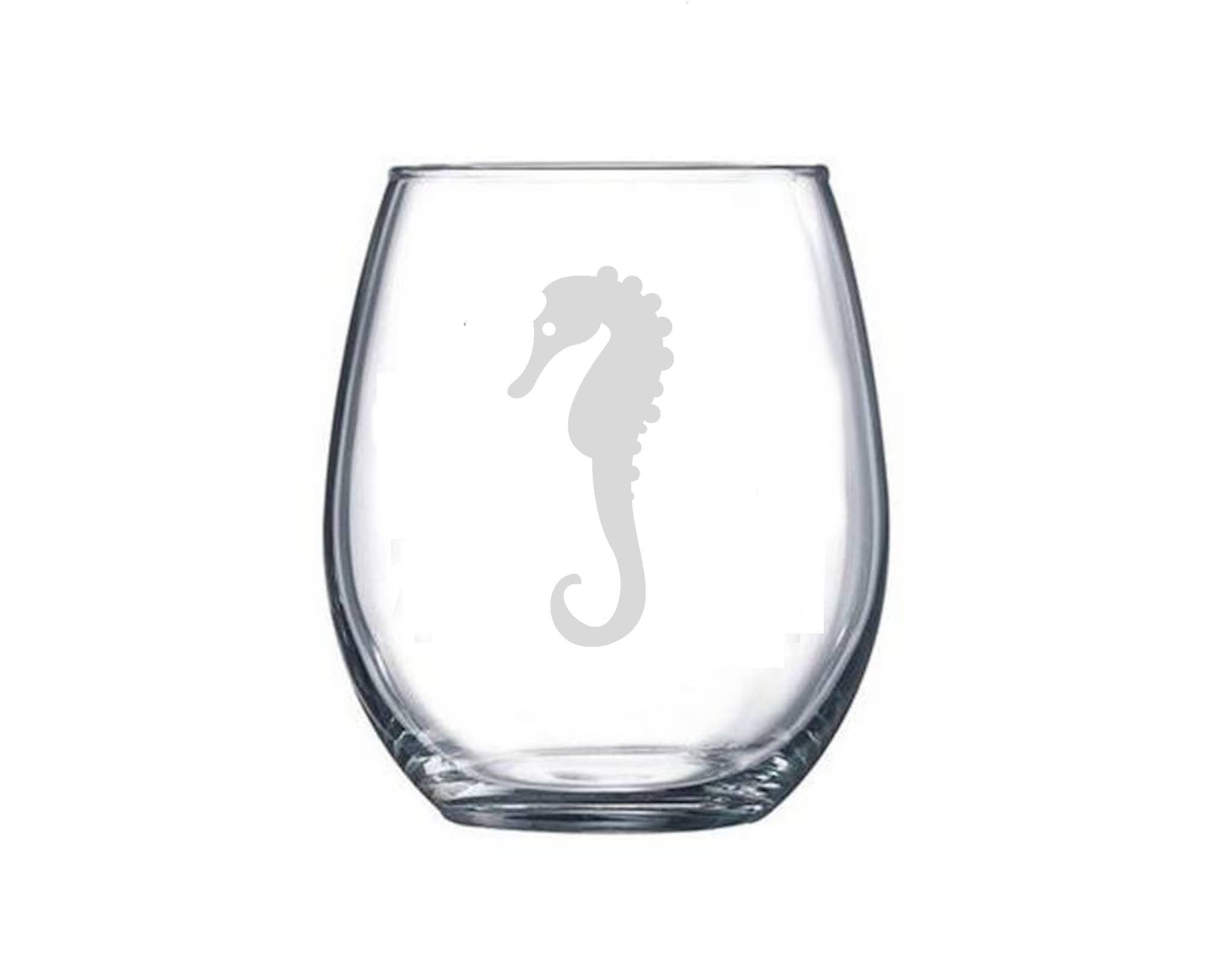 Wine Glass - Seahorse
