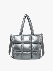 M2355 Kiersten Puffer Hobo w/ Strap: Gunmetal