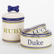 PERSONALIZED STRIPED TREAT JAR MEDIUM