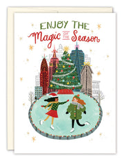 City Ice Skaters Holiday Card