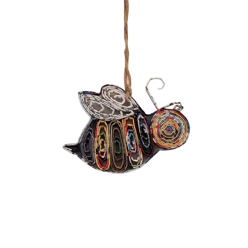 Bumble Bee Ornament - Recycled Paper