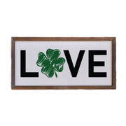 12x6 Love With Shamrock Box Sign