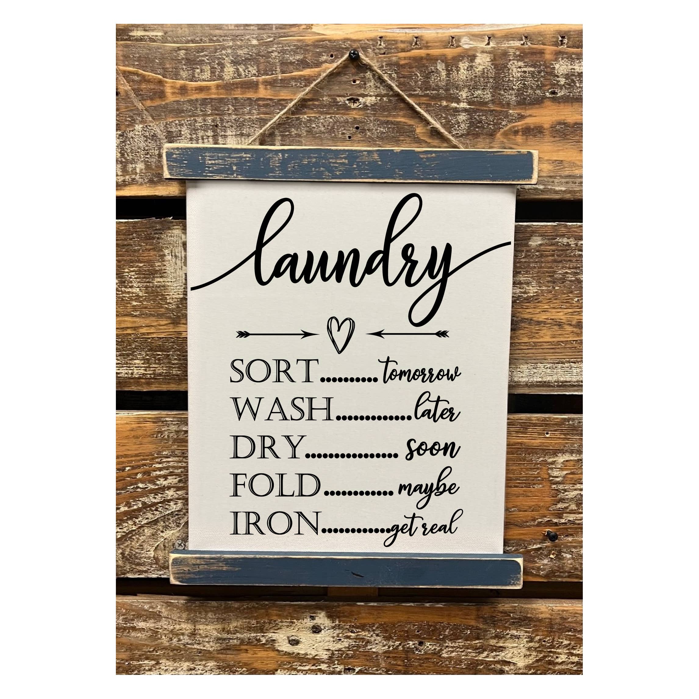 Wall Scroll Sign Laundry Schedule: Storm Blue