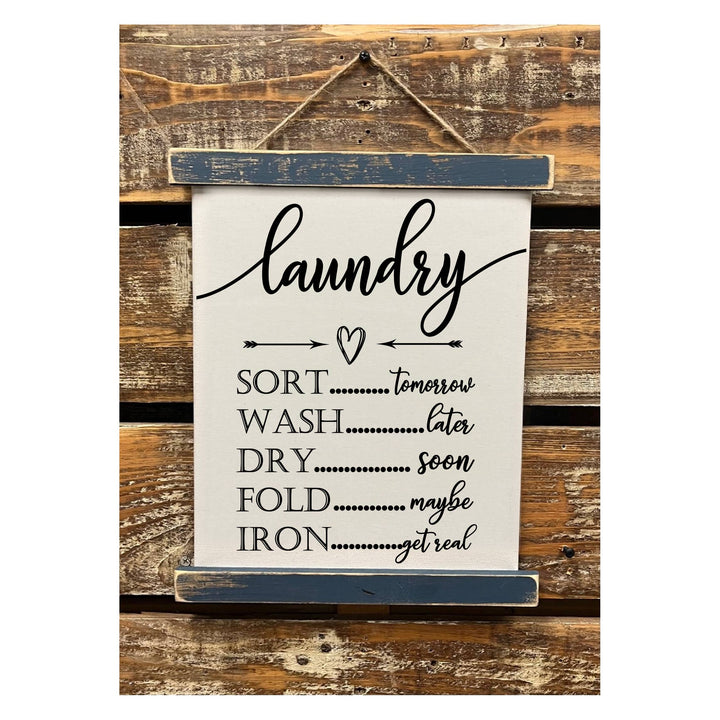 Wall Scroll Sign Laundry Schedule: Storm Blue
