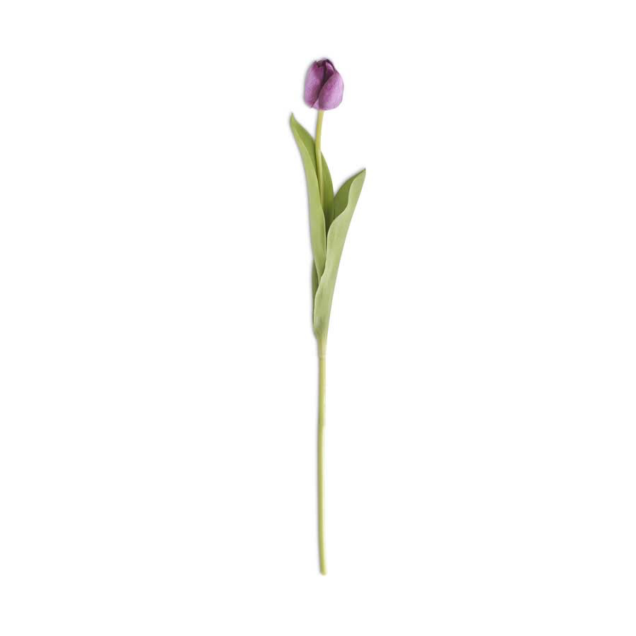 26.75” PURPLE SILK WITH REAL TOUCH SINGLE TULIP STEM