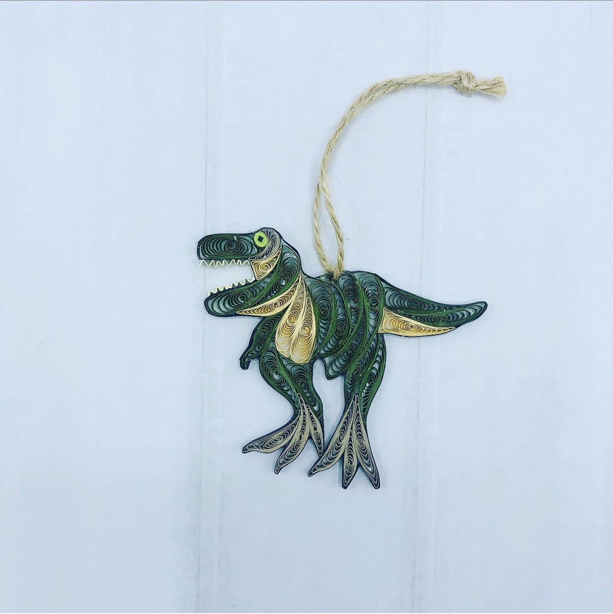 Handmade Dinosaur Quilled Ornament