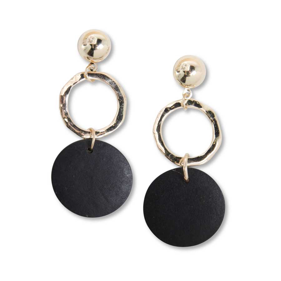 BLACK AND GOLD DROP EARRINGS