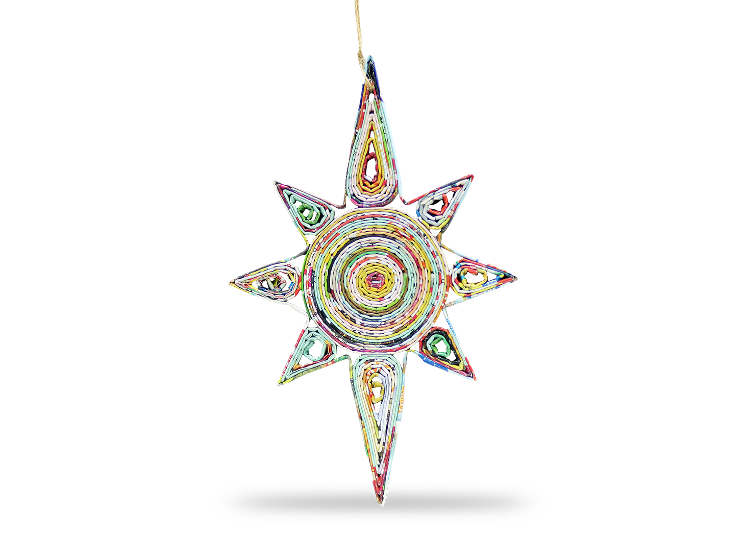 Recycled Paper Long Star Ornament