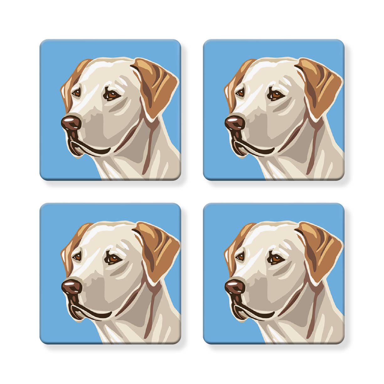 Set of 4 MDF Coasters - Yellow Labrador