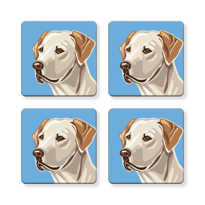 Set of 4 MDF Coasters - Yellow Labrador