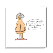 Funny Birthday card 40th 50th 60th Birthday for Wife Mum Grandmother - Old aged age - Funny, humorous and fun - boobs