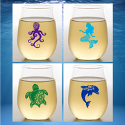 DEEP BLUE SEA Shatterproof Wine Glasses