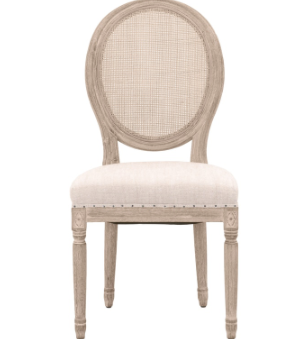 OLIVER DIN CHR/CANE BK-NATURAL GRAY ASH/BISQUE FR.LINEN