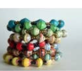 RECYCLED PAPER BEAD BRACELET