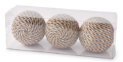 SEAGRASS BALL-TAN NAVY & CREAM 3.75"