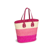 STRIPED WOVEN TOTE-PINK