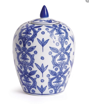 BARCLAY BUTERA DYNASTY CHINOISERIE  LIDDED  JAR