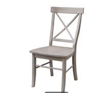 TAUPE GREY X BACK CHAIR