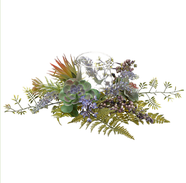 LAVENDER/ SUCCULENT /FERN CENTERPIECE