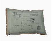 BLUEPRINT PUG PILLOW