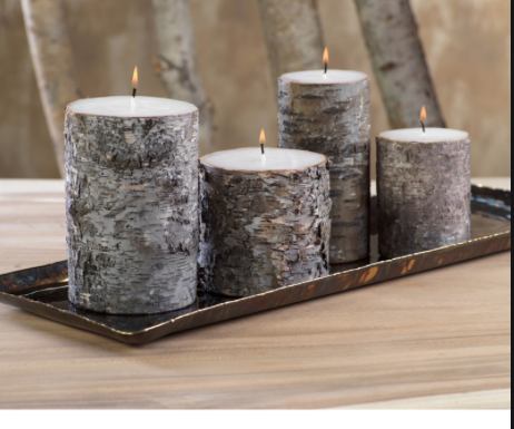 DARK BIRCHWOOD FRAGRANCE FREE PILLAR CANDLE 4x4