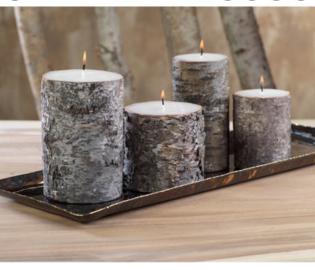 DARK BIRCHWOOD FRAGRANCE FREE PILLAR CANDLE 3 X 4