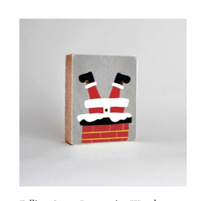 FALLING SANTA WOODEN BLOCK