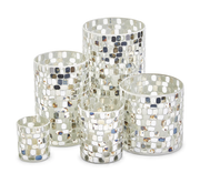 MIRROR MOSAIC CANDLEHOLDER-XS
