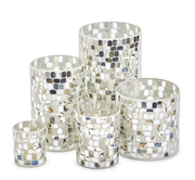 MIRROR MOSAIC CANDLEHOLDER-MED