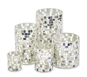 MIRROR MOSAIC CANDLEHOLDER-LG