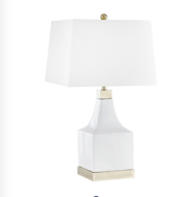 CERAMIC 30" TABLE LAMP-WHT